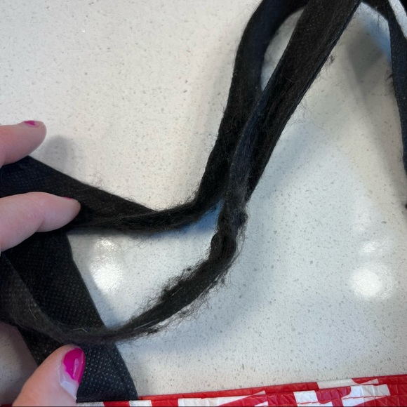 USED-Lululemon Large Reusable Shopping Bag-Motivational Messages-Black White Red - Picture 2 of 9